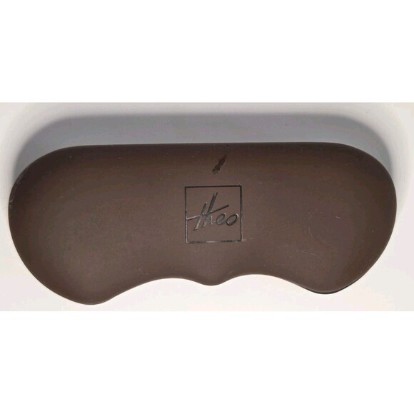 Theo Eyewear Case Only Sunglasses Eyeglasses Hard Clamshell Brown - Picture 5 of 8
